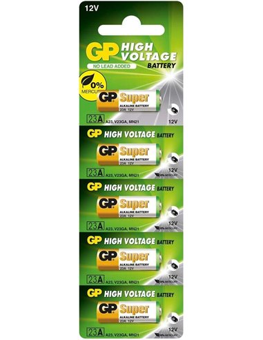 GP Batteries - Pack de 5 Piles Alcalines 23A 12V