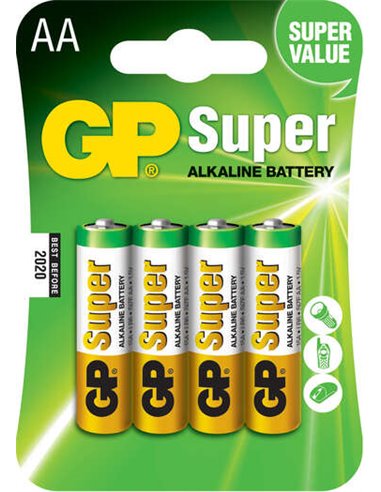 GP Piles - Pack de 4 Piles Super Alcalines LR06 AA 1,5V