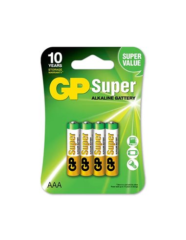 GP Piles - Pack de 4 Piles Super Alcalines LR03 AAA 1,5V