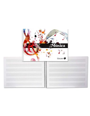 Golden - Carnet de Musique - 20 Feuilles - Intercalaire 3mm - Papier 100gr