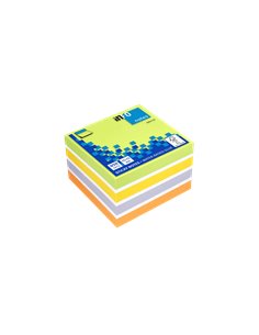 Global Notes - inFO Cube de 450 Notes Autocollantes 75 x 75 mm - Certification FSC ? - Couleurs Jaune, Orange, Violet, Blanc et 