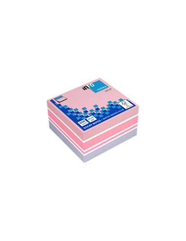 Global Notes - inFO Cube de 400 Notes Autocollantes 75 x 75 mm - Certification FSC ? - Couleurs violet, rose pastel, rose vif et