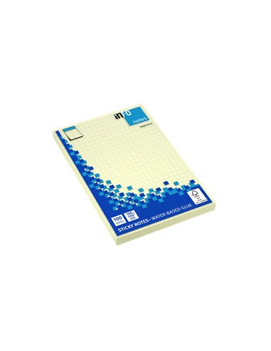 Global Notes - Bloc-notes info de 100 notes autocollantes avec grille 150 x 100 mm - Certification FSC ? - Couleur jaune