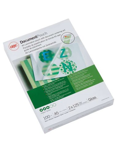 GBC - Portefeuille de Plastification de Documents A5 2x125 Microns Transparent Brillant 216x303Mm