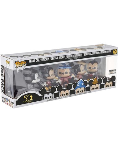 Funko Pop - Disney Archives Premium Pack 5 Figurines Classiques Mickey Mouse - Figurines Vinyle - Hauteur 9,5 cm env.