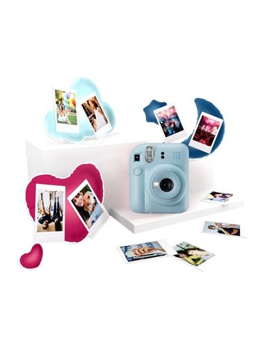 Fujifilm - Pack Appareil Photo Instantané Best Memories Instax Mini 12 Bleu Pastel + Film Instax Mini 10 unités. + 3 Cadres Phot