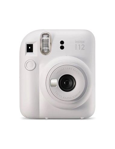 Fujifilm - Appareil photo instantané Instax Mini 12 Clay White - Taille d'image 62x46 mm - Flash automatique - Exposition automa