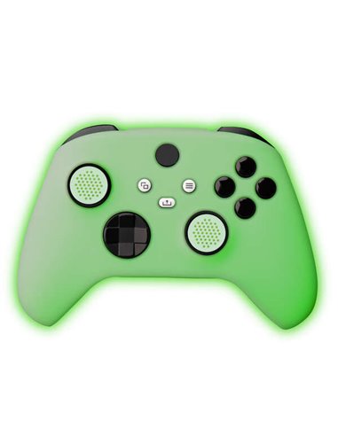 FR-Tec - Coque en silicone Xbox Glow in The Dark - Poignées incluses - Glow in the Dark - Couleur verte