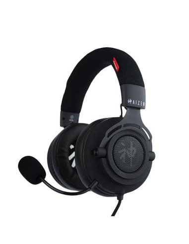 FR-Tec - Casque Gaming Aizen - Haut-parleur 50 mm - Microphone Flexible et Amovible - Câble Tressé 1,20 m - Couleur Noir