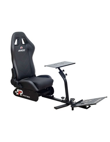 FR-Tec - Siège de simulateur de course Racing Seat - Siège baquet - Dossier 81 cm - Inclinaison jusqu'à 135° - Base de volant 45