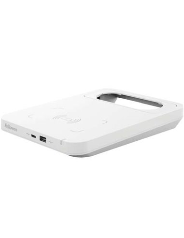 Fellowes - Tige de chargeur sans fil - 2 ports USB - Chargement rapide - Blanc