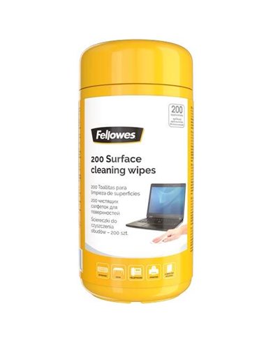 Fellowes - Paquet de 200 lingettes nettoyantes pour surfaces