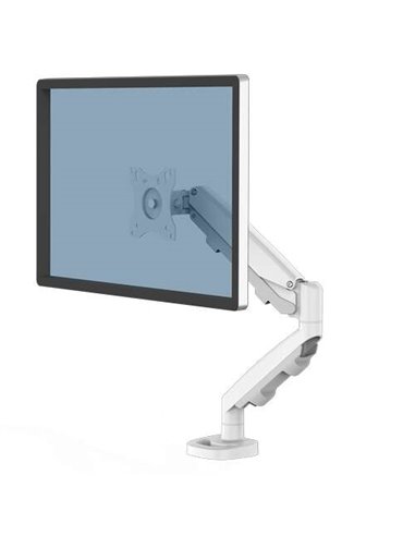 Fellowes - Bras Eppa pour Moniteur Simple - Jusqu'à 39" et 8kg - Réglage avec Ressort à Gaz - Couleur Blanc