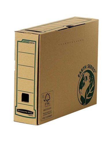 Fellowes - Bankers Box - Boîte de classement Earth Definitive A4 80 mm - Assemblage manuel - Carton recyclé Certification FSC - 