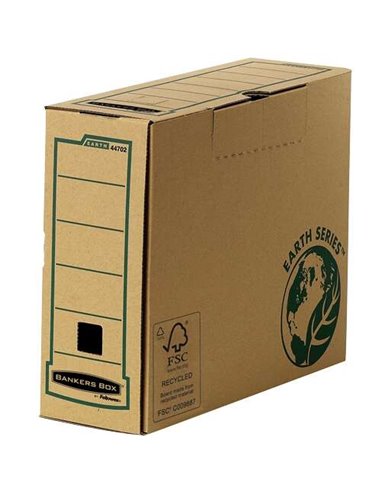 Fellowes - Bankers Box - Boîte de classement Earth Definitive A4 100 mm - Assemblage manuel - Carton recyclé Certification FSC -