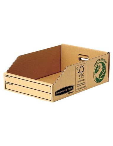 Fellowes - Bankers Box - Plateau en Carton Terre 200mm - Assemblage Manuel - Carton Recyclé Certification FSC - Couleur Marron