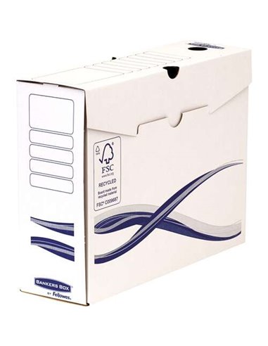 Fellowes - Bankers Box - Pack de base de 25 boîtes de classement définitives A4+ 100 mm - Assemblage manuel - Carton recyclé Cer