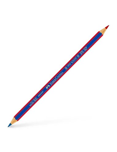 Faber-Castell - Crayon Fin Janus 2160 Bic - Odeur hexagonale - Écologique - Incassable - Couleur Rouge/Bleu