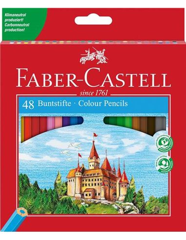 Faber-Castell - Classic Color Pack de 48 crayons de couleur hexagonaux - Résistance à la rupture - Couleurs assorties