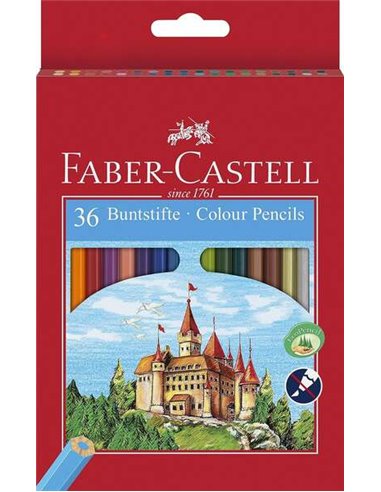 Faber-Castell - Classic Color Pack de 36 crayons de couleur hexagonaux - Résistance à la rupture - Couleurs assorties