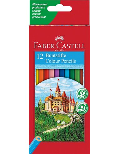 Faber-Castell - Classic Color Pack de 12 crayons de couleur hexagonaux - Résistance à la rupture - Couleurs assorties