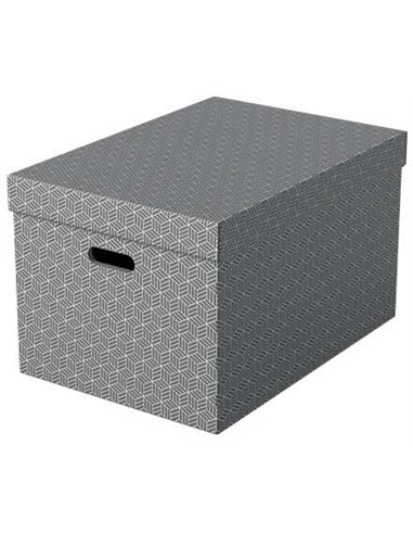 Esselte - Pack de 3 Grandes Boîtes de Rangement avec Couvercles 355x305x510mm - Carton 100% Recyclé et Recyclable - Poignées Int