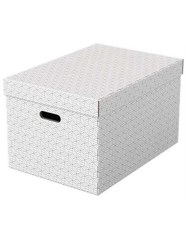 Esselte - Pack de 3 Grandes Boîtes de Rangement avec Couvercles 355x305x510mm - Carton 100% Recyclé et Recyclable - Poignées Int