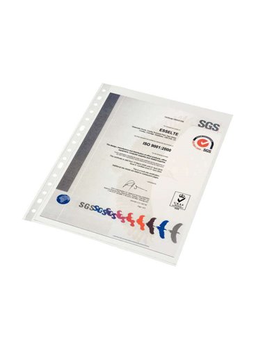 Esselte - Étui porte-documents Folio - PP - Peau d'orange - Qualité standard Multi-Drill-16 - Sachet 10 - Transparent