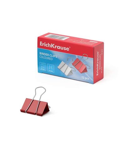 ErichKrause - Pinces pour papiers colorés - 25 mm - Résistance améliorée - Capacité jusqu'à 110 feuilles - Couleur métallisée