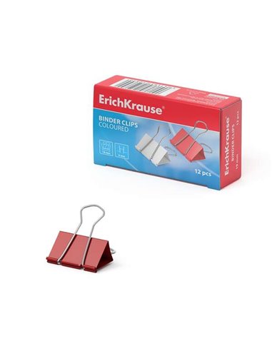 ErichKrause - Pinces pour papiers colorés - 19 mm - Résistance améliorée - Capacité jusqu'à 70 feuilles - Couleur métallisée