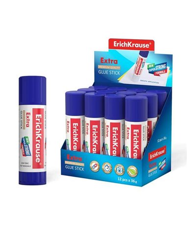 ErichKrause - Bâton de Colle Extra 36gr - Formule Super Forte - Consommation Economique - Adhérence Rapide et Fiable - Facile à 