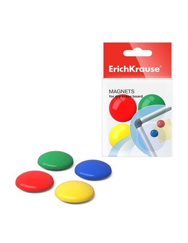 ErichKrause - Pack de 8 Aimants - Informations de Fixation sur Tableau Noir et Surfaces Métalliques - 3cm