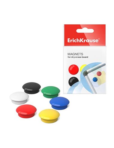 ErichKrause - Pack de 12 Aimants - 2cm - Fixation sur Tableaux Noirs et Surfaces Métalliques