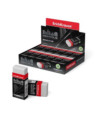 ErichKrause - Gomme souple Megapolis de forme classique - En caoutchouc thermoplastique hypoallergénique - Écologique et moderne