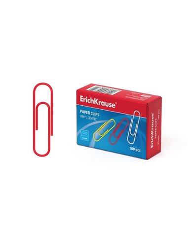 ErichKrause - Clips en acier recouvert de plastique - Haute résistance et durabilité - Colorés - 33 mm