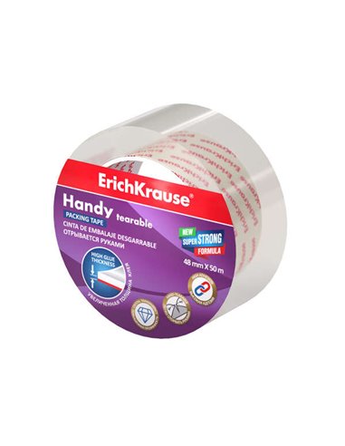 ErichKrause - Handy Seal Tape - 48mmx50m - Résistant et Durable - Couleur Transparente