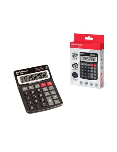 ErichKrause - Calculatrice électronique de bureau à 10 chiffres - Écran LCD à 8 chiffres - Fonctions de calcul avancées - Couleu