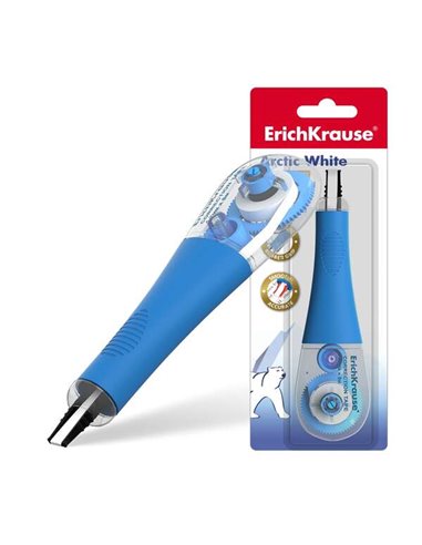 ErichKrause - Ruban Correcteur Blanc Arctique 4,2 mm x 8 m - Idéal pour une Correction Rapide et Sûre - Séchage Immédiat - Coule