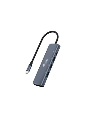 Equip - Hub USB-C multifonction 5 en 1 avec 3x USB 3.0, 1x HDMI 1x USB-C PD - Boîtier en aluminium