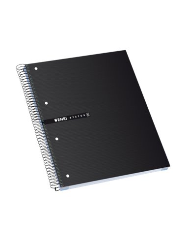 Enri - Statut A4+ Europeanbook - Couverture Extra Rigide - 160 Feuilles - Grille 5x5 - Couleur Noir