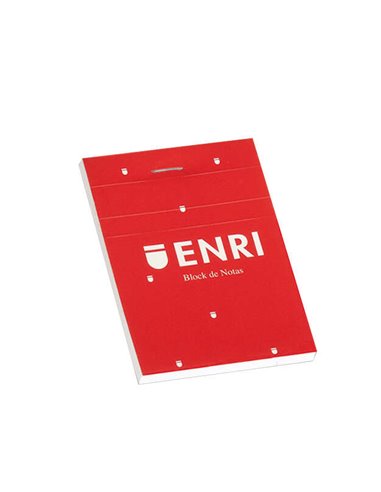 Enri - Bloc-notes agrafé format A7 uni - 80 feuilles micro-perforées - Couverture souple rouge