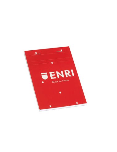 Enri - Bloc-Notes Agrafé Format A7 Carré 4x4mm - 80 Feuilles Micro-perforées - Couverture Souple Rouge