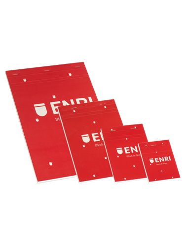 Enri - Bloc-notes agrafé à couverture souple A5 - Format A5 - Couverture souple - 80 feuilles - Couleur rouge