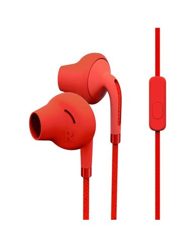 Energy Sistem - Casque Style 2+ - Basses Profondes - Microphone - Contrôle de Conversation - Double Longueur - Couleur Rouge