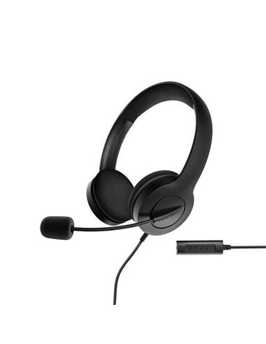 Energy Sistem - Casque Office 3 - Prise USB et 3,5 mm - Contrôle du volume et de la sourdine - Bras de microphone rétractable - 