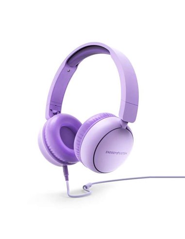 Energy Sistem - Casque Filaire - Plastique 100% Recyclé - Câble Amovible - Microphone - Assistant Vocal - Couleur Violet