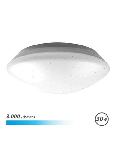 Elbat - Plafonnier Rond Série Saturn Apli-que LED 30W 3000lm - Lumière Froide 6500K - Diamètre 28cm