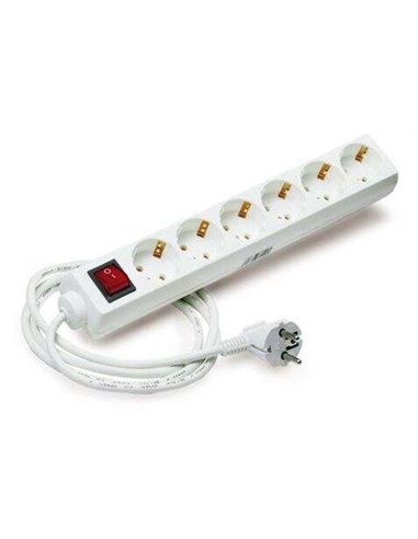 Elbat - Multiprise - 6 Prises Schuko - Interrupteur On/Off - Câble 1,50m