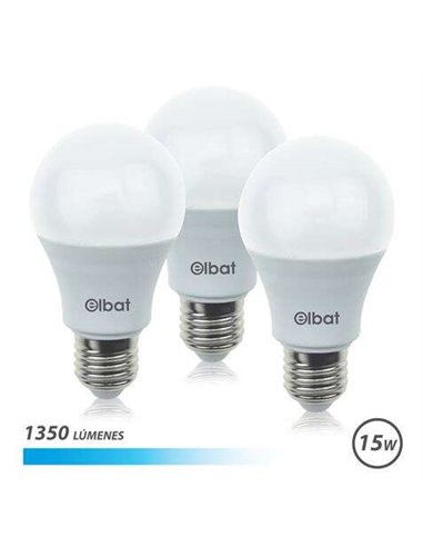 Elbat - Pack de 3 Ampoules LED A60 15W E27 1350lm - 6500K Lumière Froide