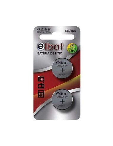 Elbat - Pack de 2 Piles Bouton Lithium CR2025 3V